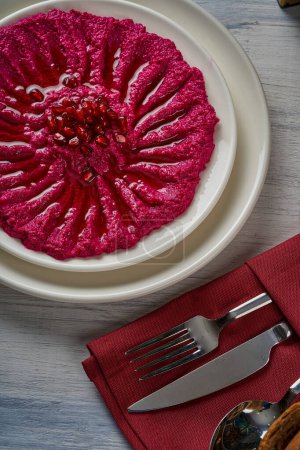 Photo for A plate of red beetroot appetizers - Royalty Free Image
