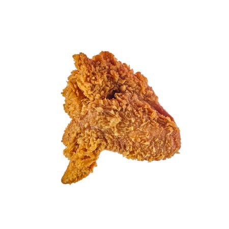 Téléchargez les photos : Aile de poulet frit, isolée sur fond blanc - en image libre de droit