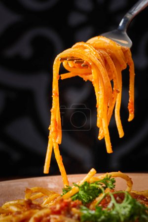Photo for Close-up of pasta with a little cheese and oregano - Royalty Free Image