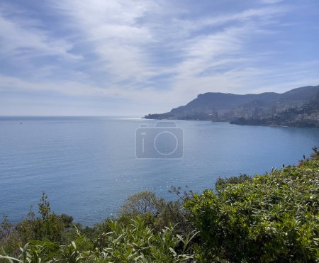 Summer sea coast. Mediterranean see. Beautiful Monaco.