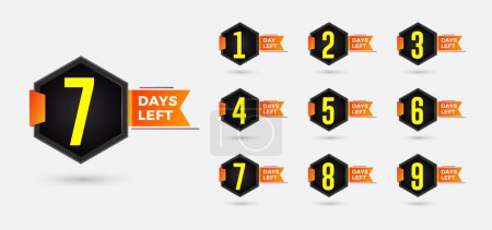 Countdown Anzahl der Tage noch Design Schwarz und Orange
