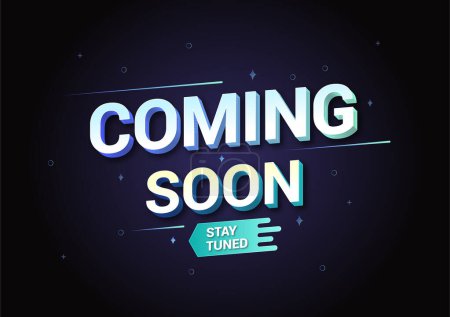Illustration for Coming Soon banner design with editable text effect and backgrou - Royalty Free Image
