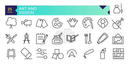 Iconos de arte y diseño colección de herramientas de diseño gráfico