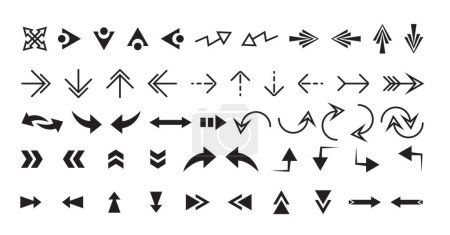 Arrows icon set isolated collection