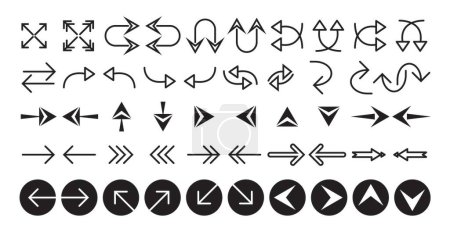 Illustration for Arrows icon set isolated collection - Royalty Free Image