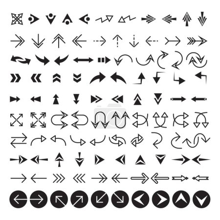 Flechas icono conjunto colección aislada