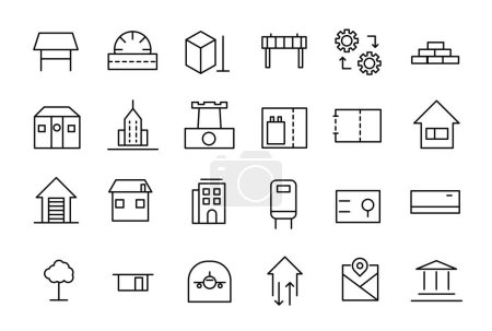 Real Estate and Construction line icons set. Real Estate outline icons collection. Thin line web icon set.