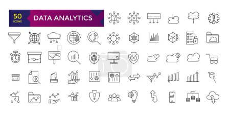 Illustration for Data Analytics icons graphic design tools ui icon collection - Royalty Free Image