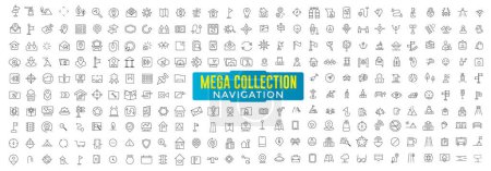 Navigation icon mega collection. location, GPS elements - thin line web icon set. Outline icons collection. Outline symbol collection.