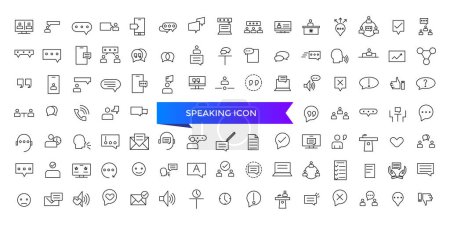 Speaking icon collection. Communication icons collection. discussion, speech bubble, talking, consultation and conversation icon set.