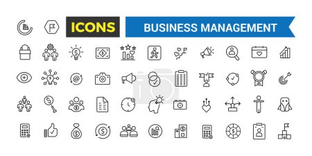 Business Management Icon Collection. Sammlung von Umrissen.