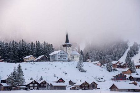 urnerboden village in the Swiss alps