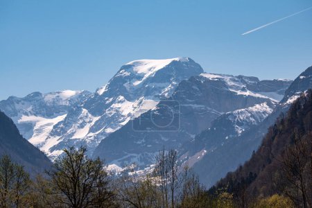 View of Mount Tdi from the Schwanden region in Glarus, Switzerland