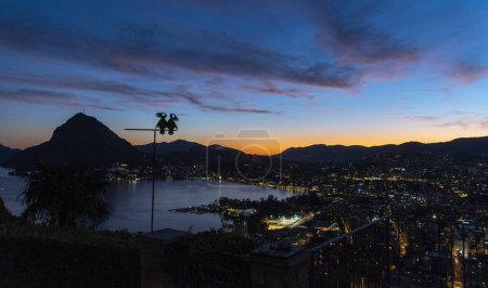 Beautiful Lugano sunset. Switzerland