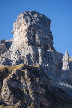 Photo for The peak of a mountain with a stone face shape - Royalty Free Image