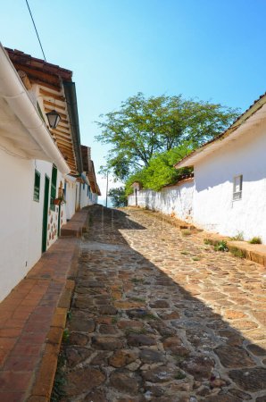 Foto de Antigua calle colonial en Barichara, Colombia, América del Sur - Imagen libre de derechos