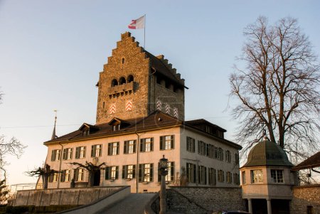 view of the beautiful castle of Uster Castle. Summer evening. Switzerland