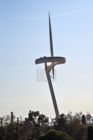 Photo for The calatrava communication tower at montjuic in Barcelona - Royalty Free Image