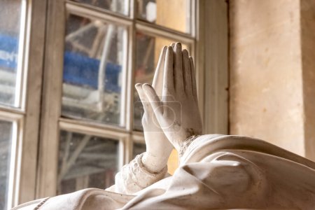 Photo for Marble hands sculpture in a praying position in Versailles - Royalty Free Image