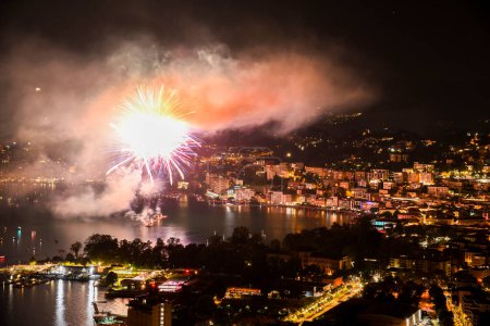 fireworks on the lake of lugano
