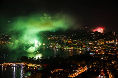 fireworks on the lake of lugano
