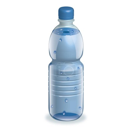 Illustration for Plastic bottle of water isolated on a white background. - Royalty Free Image