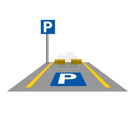 Ilustración de Señal de aparcamiento sobre un fondo blanco - Imagen libre de derechos