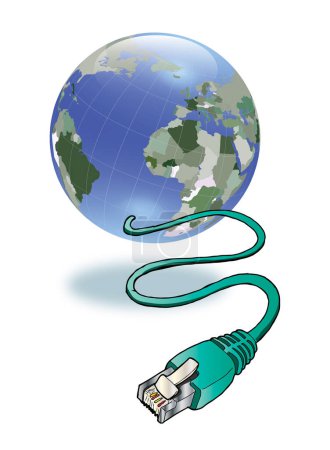 Téléchargez les illustrations : Illustration vectorielle du câble internet - en licence libre de droit