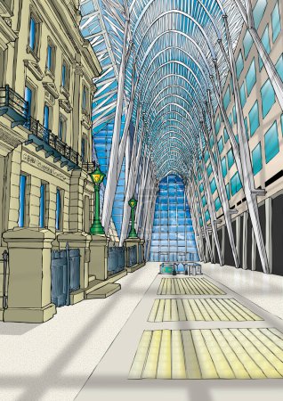 Illustration for Background of an architectonical illustration - Royalty Free Image