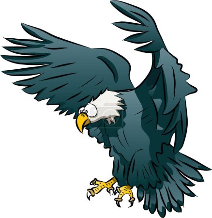 Ilustración de Desembarco aislado de águila calva - Imagen libre de derechos