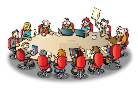 Illustration for A big meeting at the office - Royalty Free Image