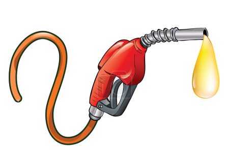 Illustration for Vector illustration of a fuel nozzle with a gas pump. isolated on white background - Royalty Free Image