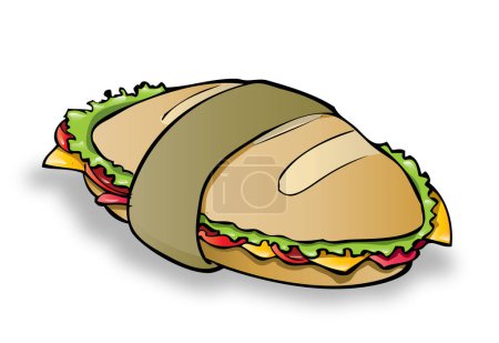Téléchargez les illustrations : Une illustration vectorielle sandwich déjeuner - en licence libre de droit