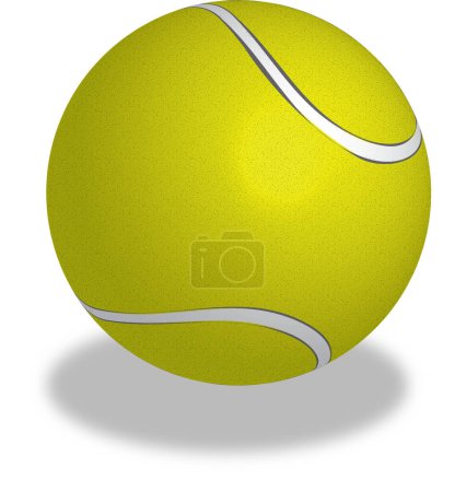 Téléchargez les illustrations : Rendu 3D réaliste d'une balle de tennis - en licence libre de droit