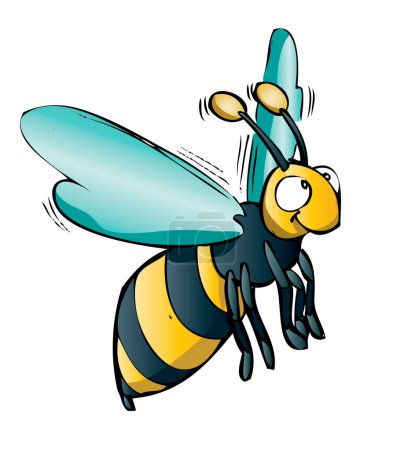 Téléchargez les illustrations : Une illustration de personnage d'abeille de dessin animé - en licence libre de droit