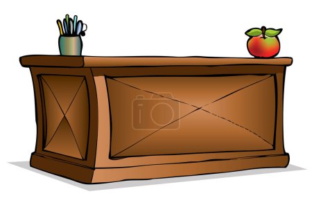 Illustration for A vintage desk with white background - Royalty Free Image