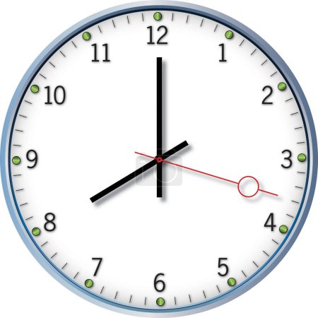 Illustration for Vector illustration of a clock set at 8:00 eight - Royalty Free Image