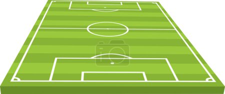 Ilustración de 3d perspectiva ilustración de un campo de fútbol vector de fútbol - Imagen libre de derechos