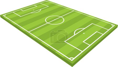 Ilustración de 3d perspectiva ilustración de un campo de fútbol vector de fútbol - Imagen libre de derechos