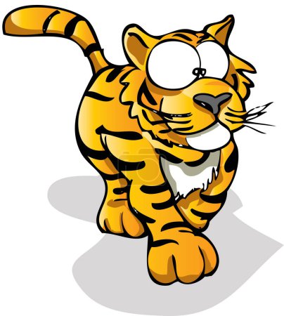 Ilustración de Ilustración vectorial del tigre de dibujos animados - Imagen libre de derechos