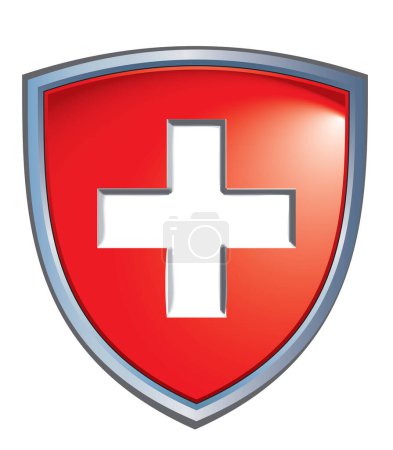 Illustration for Illustration of the switzerland shield - Royalty Free Image