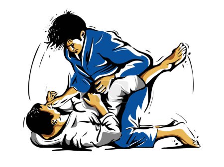 Illustration for Brazilian Jiu-Jitsu action - Royalty Free Image