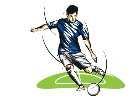 un joueur de soccer qui court avec le ballon dans le tournoi