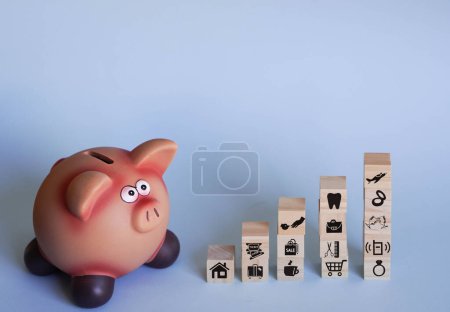piggy bank with great difficulties in saving