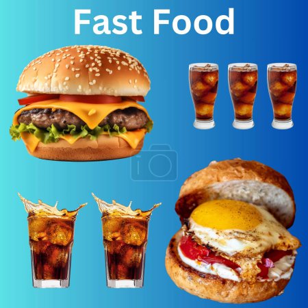 Photo for Fast Food with Cold Drinks - Royalty Free Image