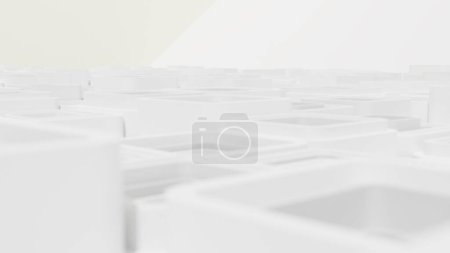 Photo for 3D geometric cubes. 3d shapes. Color white and grey smooth 3D art - Royalty Free Image
