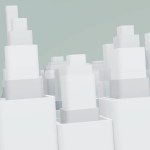 3D geometric cubes. 3d shapes. Color white and grey smooth 3D art