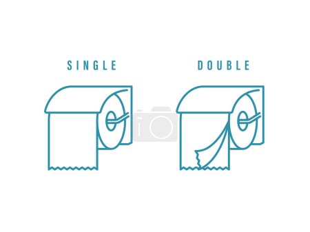 Toilet paper: single and double line drawing set (with holder)