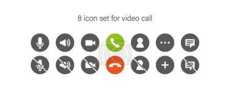 8 icon set for video call