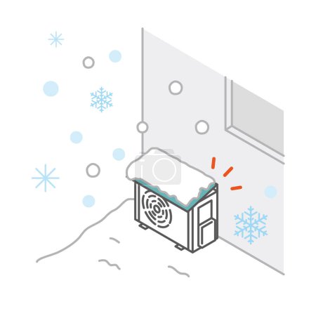 Attach a cover to the outdoor unit of the air conditioner (winter)